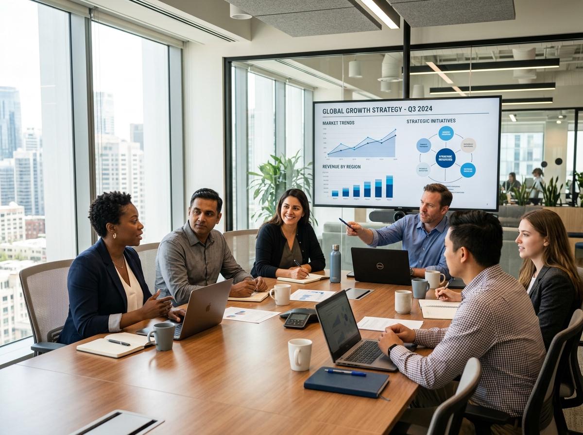 Team discussing growth strategy