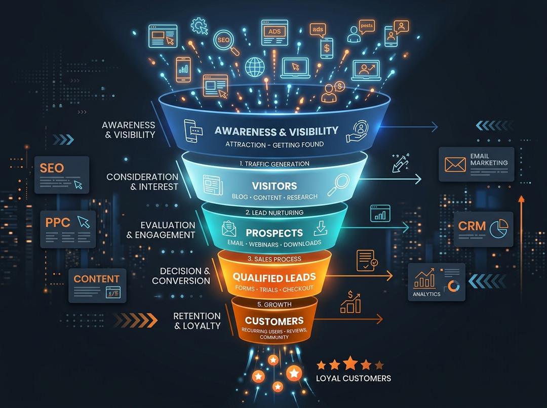 Lead generation funnel visualization